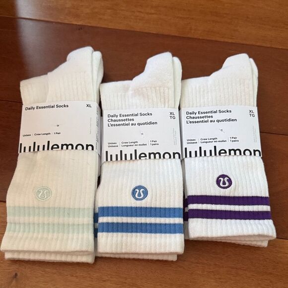 lululemon athletica Accessories - NWT lululemon 3 pairs of Daily Essentials Socks size XL
